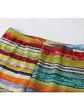 baratos -Mulheres Calças Leggings Leggings aconchegantes Roupa de rua Casual Comprimento total Cintura Alta Listrado Cintura elástica Imprimir Respirabilidade Confortável Com Stretch Férias Rua Roupa Diária