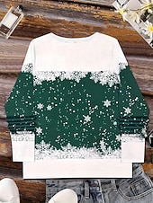 abordables Hauts de Noël-Noël Femmes T-shirt Graphique Bonhomme de neige ancien Élégant Classique manche longue Col en V Hauts Réguliers Quotidien Imprimé Vert Printemps Automne Hiver