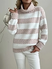 Naisten Neulos Pusero Vapaa-aika Pehmeä Raidoitettu Joustin Poolokaulus Kudottu Pitkähihainen Tavalliset topit Neuloa Päivittäin Pyhäpäivä Viikonloppu Vaalean vihreä Punastuvan vaaleanpunainen Syksy halpa Kiinteät värit-Naisten Neulos Pusero Vapaa-aika Pehmeä Raidoitettu Joustin Poolokaulus Kudottu Pitkähihainen Tavalliset topit Neuloa Päivittäin Pyhäpäivä Viikonloppu Vaalean vihreä Punastuvan vaaleanpunainen Syksy