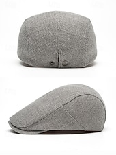 abordables Chapeaux pour hommes-Casquette plate en lin et coton respirant pour homme, chapeau gavroche vintage classique pour tenue décontractée, conduite et activités de plein air