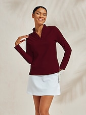 olcso Póló és Quarterzip-Női POLO trikó Fekete Fehér Rózsaszín Hosszú ujj Ing Női golffelszerelések ruhák ruhák, ruházat