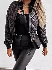 economico Puffers &amp; Parka-Per donna Giacca imbottita Giacca Casual Caldo Confortevole Cerniera Tasca Moda All&#039;aperto Semplice Uscire Weekend Cerniera Regolare Collo alla coreana Vestibilità regolare Manica Lunga Capispalla