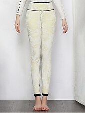 baratos Leggings forradas de fleece-Mulheres Calças de lã Leggings Roupa de rua Básico Casual Comprimento total Cintura Alta Tecido Corte alto Confortável Macio Com Stretch Casa Diário Preto Cinzento Primavera Outono Inverno Magro