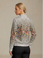 economico Felpa e capispalla-Per donna Felpa da golf Grigio Manica Lunga Top Abbigliamento da golf da donna Abbigliamento Abiti Abbigliamento