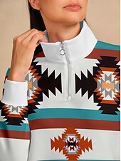 billiga Sweatshirt &amp;amp; Ytterkläder-Dam Pullover-tröja Vit Långärmad Överdelar Golfkläder för damer Kläder Outfits Bär kläder