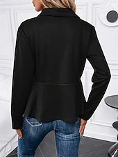 economico giacche casual-Per donna Giacca Casual Confortevole Traspirante Cerniera Casual Semplice Vacanza Streetwear Casuale Abbigliamento quotidiano Cerniera Corto Collo ripiegato Vestibilità regolare Manica Lunga