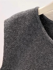 ieftine Veste din Tricot-Pentru femei Pulover Vestă pulover Șic Stradă Casual Culoare solidă Stil Nautic Nasturi Tricotat Fără manșon Topuri obișnuite Tricotat Zilnic Concediu Sfârșit de săptămână Negru Caisă Toamnă Iarnă