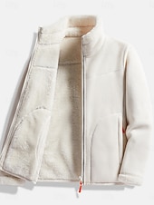 billige Fleece-fôrede jakker-Dame Sherpa jakke Bekvem Pustende Glidelås Lomme Fritid عادي Feriereise Gate Avslappet Dagligdagstøy Enkeltkneppet Normal Høy krage Normal Langermet Yttertøy Rosa Lilla Fuksia Vår Høst