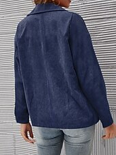 Χαμηλού Κόστους Μπλέιζερ και κοστούμια-Γυναικεία Casual Jacket Άνετο Αναπνέει Τσέπη Κουμπιά Καθημερινό Σκέτο Διακοπές Δρόμος Causal Καθημερινά Ρούχα Μονόπετο Κανονικό Απορρίπτω Κανονικό Μακρυμάνικο Εξωτερικά ενδύματα Λευκό Θαλασσί Φούξια