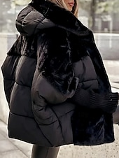 abordables Parka Décontractée-Femmes Veste Coupe-vent Chaud Patchwork Avec Poches Front ouvert ancien Quotidien Occasionnel Uni Cadeaux de Noël Vacances Occasionnel Quotidien Ouvert devant Long À capuche Coupe Ample manche longue