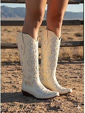 ieftine Cizme Cowboy &amp; Western-cizme de cowboy de epocă western de damă, împodobite cu strasuri, design din piele brodat pentru nunți și ocazii speciale