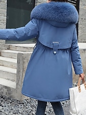 olcso Béléses fleece dzsekik-Női Télikabát Sherpa kabát Kényelmes Légáteresztő Zseb Divat Alkalmi Sima Vakáció Utca Hétköznapi Hétköznapi viselet Cipzár Hosszú Kapucni Normál Hosszú ujj Felsőruházat Fekete Rubin Medence Tavasz
