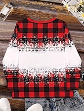 abordables Hauts de Noël-Noël Femmes T-shirt Graphique Bonhomme de neige ancien Élégant Classique manche longue Col en V Hauts Réguliers Quotidien Imprimé Gris / Rouge Noir + blanc + rouge Noir Vin Rouge Printemps Automne