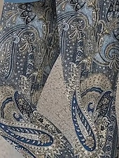 tanie -Damskie Getry Przytulne legginsy Urlop Codzienny Pełna długość Wysoka talia W Tureckie Wzory Drukowanie Keep Warm Wygodny Elastyczny Urlop Codzienny Święto Głęboki niebieski Jesień Zima Opinający / a