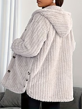 Жен. Куртка с капюшоном Сохраняет тепло Удобный Карман Пуговицы На каждый день Полотняное плетение Отпуск Для улицы Повседневные На каждый день Однобортный крой Обычная Капюшон Стандартный Недорогие Куртки с флисовой подкладкой-Жен. Куртка с капюшоном Сохраняет тепло Удобный Карман Пуговицы На каждый день Полотняное плетение Отпуск Для улицы Повседневные На каждый день Однобортный крой Обычная Капюшон Стандартный