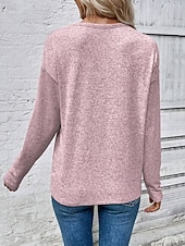 economico Maglietta Arte &amp; Design-Per donna Maglietta Stampato Cuore Grafico Vintage Moda Elegante Manica Lunga Girocollo Top Regolari Quotidiano Weekend Blu Nero Bianco Rosa Primavera Autunno Inverno