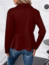 economico giacche casual-Per donna Giacca Casual Confortevole Traspirante Cerniera Casual Semplice Vacanza Streetwear Casuale Abbigliamento quotidiano Cerniera Corto Collo ripiegato Vestibilità regolare Manica Lunga