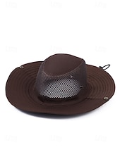 preiswerte Herrenhüte-Herren-Sonnenhut aus Camouflage-Netzgewebe mit breiter Krempe und Kinnriemen – atmungsaktiver Outdoor-Wander- und Angelhut für Sommerreisen und Camping