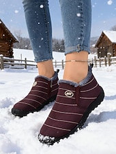 economico Stivali di neve e inverno-stivali da neve impermeabili arancioni da donna con calda fodera in peluche, scarpe invernali leggere e slip-on per il freddo all'aperto e in stile Halloween