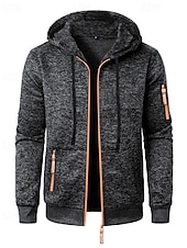 preiswerte Lässige Jacken-Herren Freizeitjacke Pullover Mantel Urlaub Täglich Warm Tasche Herbst Winter Einfach Mode Klassisch Mit Kapuze Regulär Schwarz Marineblau Blau Dunkelgray Jacken
