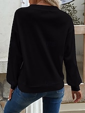 preiswerte Einfarbiges T-Shirt-Damen Bluse Knöpfe Einfarbig Stilvoll Lässig Langarm V Ausschnitt Normale Oberteile Täglich Blau Schwarz Weiß Grün Khaki Frühling Herbst