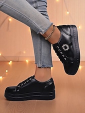 cheap Women's Sneakers-Women's Silver Metallic Lace-Up Sneakers with Rhinestone Buckle - Fashion Casual Shoes for Nightlife Parties and Club Outfits