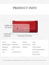 Χαμηλού Κόστους Πορτοφόλια-Γυναικείο μακρύ πορτοφόλι από συνθετικό δέρμα με σχέδιο κροκόδειλου και πολλαπλές υποδοχές καρτών, κομψό τσαντάκι-τσαντάκι για καθημερινή χρήση και επίσημες περιστάσεις