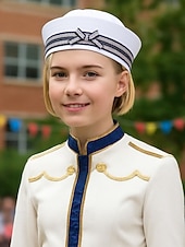 tanie Kapelusze damskie-Damska czapka marynarska z napisem z kryształków, stylowa czapka do strojów K-pop, na bal maskowy i jako dodatek do kostiumów scenicznych