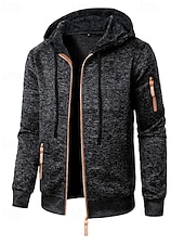 preiswerte Lässige Jacken-Herren Freizeitjacke Pullover Mantel Urlaub Täglich Warm Tasche Herbst Winter Einfach Mode Klassisch Mit Kapuze Regulär Schwarz Marineblau Blau Dunkelgray Jacken