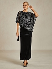 فستان بونشو مزين بخيوط لامعة للنساء، بلوزات Lace، بلوزات مسائية، لون موحد، أنيق، stylish، بدون أكمام، رقبة دائرية، بلوزات عادية، ضيوف الزفاف، ملابس المساء، حفلة مسائية، Lace، أسود، ربيع، خريف، شتاء رخيصةأون قمصان أنيقة-فستان بونشو مزين بخيوط لامعة للنساء، بلوزات Lace، بلوزات مسائية، لون موحد، أنيق، stylish، بدون أكمام، رقبة دائرية، بلوزات عادية، ضيوف الزفاف، ملابس المساء، حفلة مسائية، Lace، أسود، ربيع، خريف، شتاء