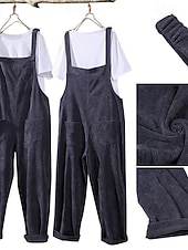 女性用 標準 全体 活発的 純色 ノースリーブ ポケット バケーション 日常 レギュラー ブラック ネイビーブルー ネービーブルー 春 お買い得  オーバーオール-女性用 標準 全体 活発的 純色 ノースリーブ ポケット バケーション 日常 レギュラー ブラック ネイビーブルー ネービーブルー 春