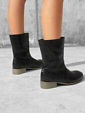 levne Kotníkové boty-Dámské hnědé kotníkové boty ve westernovém stylu z umělé kůže – klasické kovbojské boty na festivaly a venkovské outfity