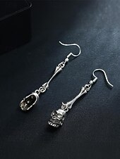 economico Accessori di Halloween-Set di collana e orecchini con teschio di Halloween da donna: gioielli gotici punk con più teschi nei colori oro e argento per feste, cosplay e costumi
