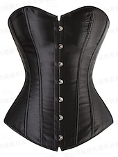 baratos Espartilhos-Mulheres Corset Shapewear Cincher Cintas Corpete Sexy Moda Sensual Cor imaculada Hem irregular Frente Única Férias Rua Encontro Sem Manga ombro frio Preto Branco Primavera Outono Moderno