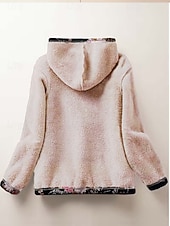 economico Felpe con Fodera in Fleece-Felpe con cappuccio per donna con zip foderate in pile grafiche floreali paisley calde attive vintage a maniche lunghe normali cappuccio top da casa lavoro festa serale quotidiano zip a patchwork