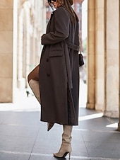 Női Hétköznapi dzseki Melegen tartani Kényelmes Zseb Gombok Divat Szabadtéri Sima Alkalmi Hétvége Egysoros Szokványos Hajtóka Normál Hosszú ujj Felsőruházat Fekete Fehér Arcpír rózsaszín Ősz Tél olcso Trench Coats-Női Hétköznapi dzseki Melegen tartani Kényelmes Zseb Gombok Divat Szabadtéri Sima Alkalmi Hétvége Egysoros Szokványos Hajtóka Normál Hosszú ujj Felsőruházat Fekete Fehér Arcpír rózsaszín Ősz Tél