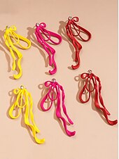 economico Orecchino da donna-orecchini pendenti con nastro colorato da donna e perno di cristallo: gioielli audaci per feste, serate fuori ed eventi di moda