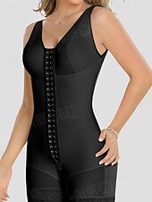 billiga Korsetter-Dam Shapewear Onesies Mode Ren färg Spets Lappverk Semester Gata Datum Ärmlös V-hals Svart Purpur Beige Vår Höst Skräddarsydd passform