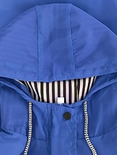 abordables chaqueta con capucha-Mujer Chaqueta con capucha Cómodo Transpirable Bolsillo Botones Casual Plano Vacaciones Calle Casual Ropa Cotidiana Botonadura Simple Regular Con Capucha Ajuste regular Manga Larga Ropa de calle