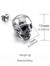abordables Accessoires d&#039;Halloween-Boucles d&#039;oreilles à tige en forme de tête de mort pour femme, style gothique punk, en alliage, pour fêtes, cosplay et costumes