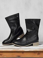 levne Kotníkové boty-Dámské hnědé kotníkové boty ve westernovém stylu z umělé kůže – klasické kovbojské boty na festivaly a venkovské outfity