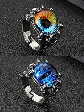 Недорогие Модные аксессуары-Мужское кольцо из сплава «глаз дракона» на Хэллоуин, регулируемое украшение в стиле готического панка в виде глаза монстра для косплея, вечеринок и фестивалей