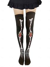cheap Halloween Accessories-Women&#039;s Halloween Skeleton Leggings and Gloves Set - Dia de los Muertos Sugar Skull Design for Halloween Costume Party