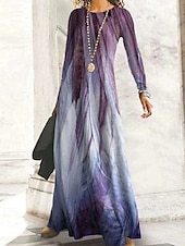 Damskie Długa sukienka sukienka maxi Sukienka Boho Elegancja Zabytkowe Moda Na zewnątrz Impreza Codzienny Regularny Ombre Graficzny Motyl Długi rękaw Półgolf Jasnożółty Czarno szary Czarny Żółty tanie Sukienka boho-Damskie Długa sukienka sukienka maxi Sukienka Boho Elegancja Zabytkowe Moda Na zewnątrz Impreza Codzienny Regularny Ombre Graficzny Motyl Długi rękaw Półgolf Jasnożółty Czarno szary Czarny Żółty