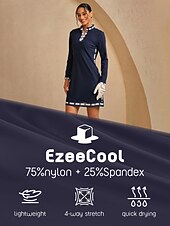 Naisten golf mekko Laivaston sininen Pitkähihainen Hameet Naisten Golfasut Vaatteet Asut Vaatteet halpa Golf Mekot-Naisten golf mekko Laivaston sininen Pitkähihainen Hameet Naisten Golfasut Vaatteet Asut Vaatteet