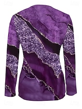 Недорогие Бохо футболка-Женская футболка с короткой молнией на груди длинный рукав повседневная графическая tribal винтажная бохо тропическая гавайская V-образный вырез обычные топы для повседневной носки черная весна осень