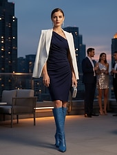 preiswerte Modische Stiefel-Schwarze kniehohe Damenstiefel mit Krokodilmuster, Stiefel aus echtem Leder mit spitzer Zehenpartie und Stilettoabsatz, urbaner Modestil für Damen, perfekt für City-Chic und stylische Outfits