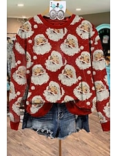 Γυναικεία Φούτερ πουλόβερ Γραφική Άγιος Βασίλης Χριστουγεννιάτικο δέντρο Μοντέρνα Καθημερινό Μακρυμάνικο Στρογγυλή Ψηλή Λαιμόκοψη Κανονικά μπλουζάκια Δρόμος Καθημερινή Ένδυση Causal Στάμπα Χαμηλού Κόστους Χριστουγεννιάτικες κουκούλες και φούτερ-Γυναικεία Φούτερ πουλόβερ Γραφική Άγιος Βασίλης Χριστουγεννιάτικο δέντρο Μοντέρνα Καθημερινό Μακρυμάνικο Στρογγυλή Ψηλή Λαιμόκοψη Κανονικά μπλουζάκια Δρόμος Καθημερινή Ένδυση Causal Στάμπα