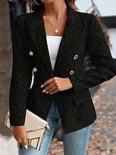 billiga Blazers och kostymer-Dam Kavaj Bekväm Mönster Elegant Mode Utomhus Blomma Utekväll Ledigt / vardag Helgen Cardigan Normal Kavajslag Normal Långärmad Ytterkläder Svart Rubinrött Blå Vår Höst
