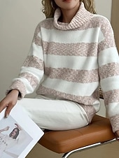 Naisten Neulos Pusero Vapaa-aika Pehmeä Raidoitettu Joustin Poolokaulus Kudottu Pitkähihainen Tavalliset topit Neuloa Päivittäin Pyhäpäivä Viikonloppu Vaalean vihreä Punastuvan vaaleanpunainen Syksy halpa Kiinteät värit-Naisten Neulos Pusero Vapaa-aika Pehmeä Raidoitettu Joustin Poolokaulus Kudottu Pitkähihainen Tavalliset topit Neuloa Päivittäin Pyhäpäivä Viikonloppu Vaalean vihreä Punastuvan vaaleanpunainen Syksy